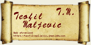 Teofil Maljević vizit kartica